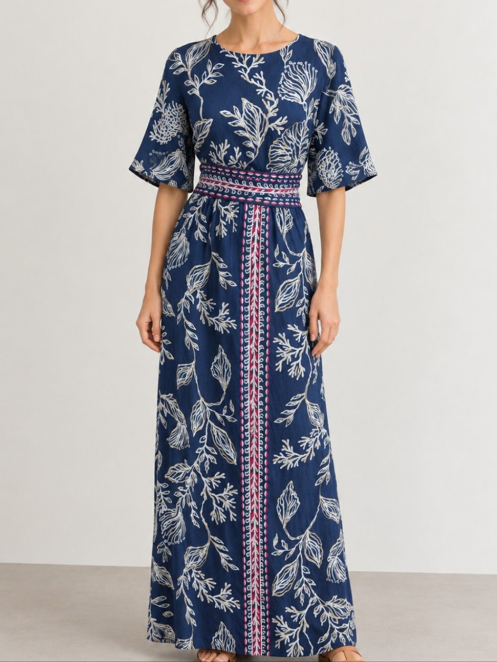 Lily Pulitzer Parigi Boat Neck Maxi Dress Low Tide Coastal Navy Size Small